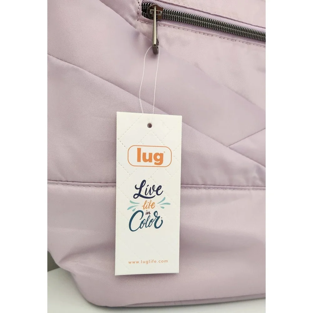 Lug Gondola SE Tote Bag Lavender Purple Travel Shoulder Bag Floral Lining NWT